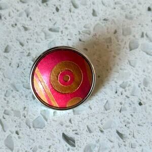 RARE Noosa Amsterdam Chunk Pink Wood Snap Charm Jewelry Handmade Ethnic Art